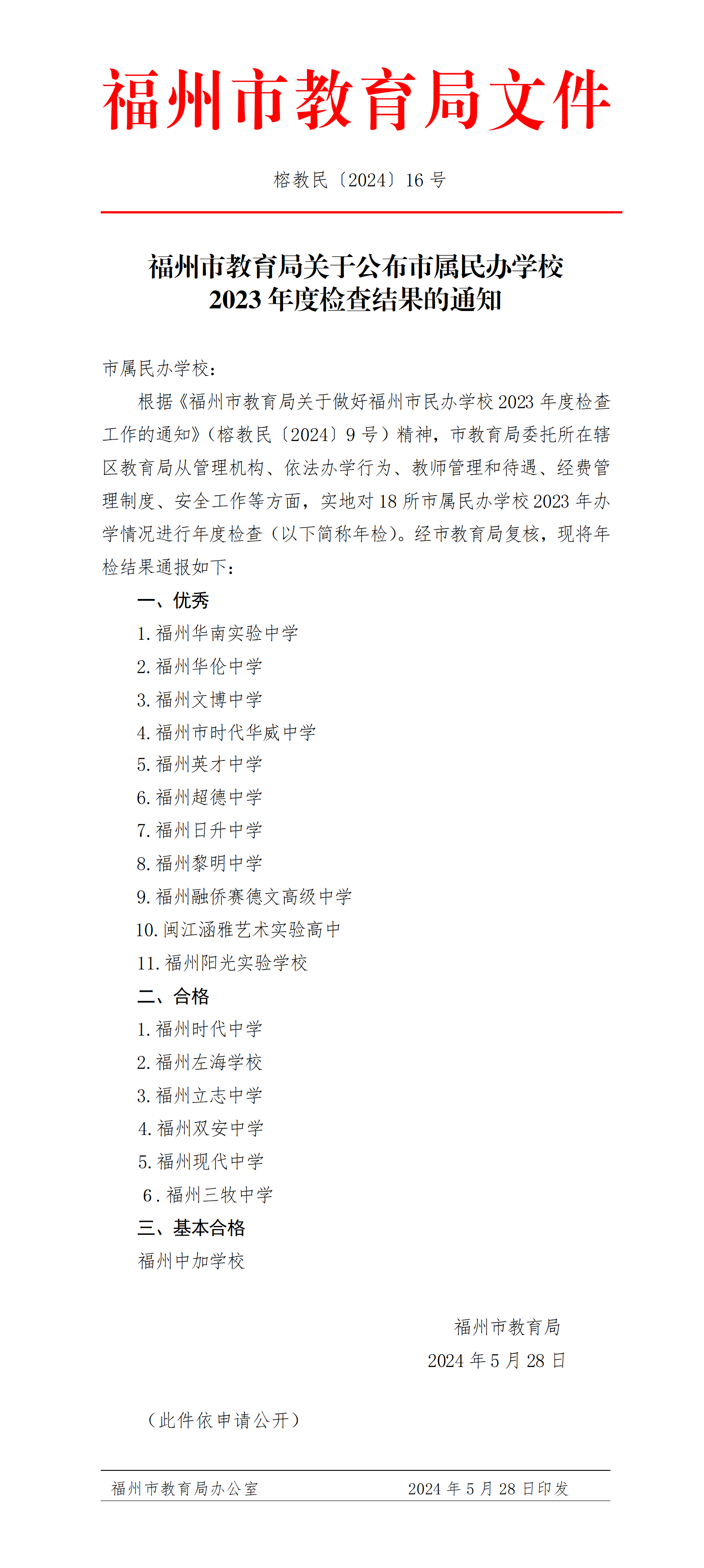 6、福州市教育局关于公布市属民办学校2023年年度检查结果的通知（2024.5.28）_01.png